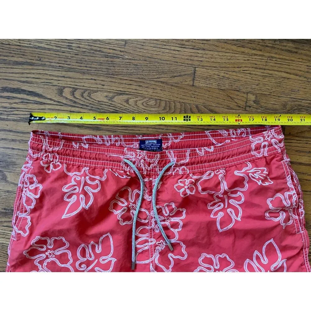 VILEBREQUIN Red Orange Floral Swim Shorts Trunks   Mens Size XXL